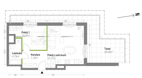 Plan 2 pok. 48m²