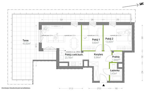 Plan 3 pok. 62m²