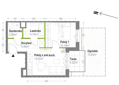 Plan 2 pok. 37m²