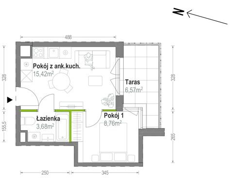 Plan 2 pok. 28m²