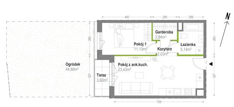 Plan 2 pok. 45m²