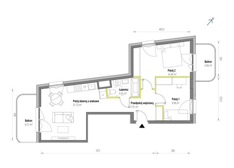 Plan 3 pok. 58m²