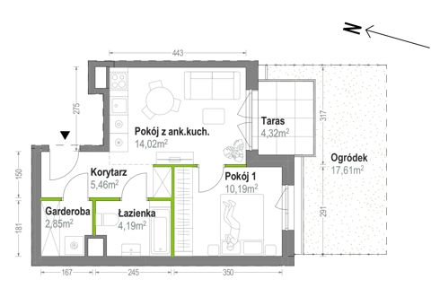 Plan 2 pok. 37m²