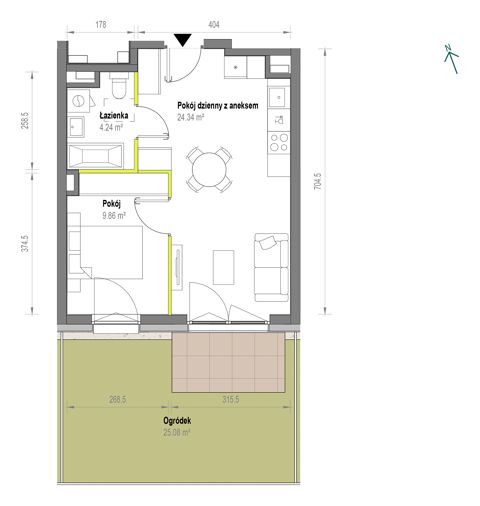 Plan 2 pok. 38m²