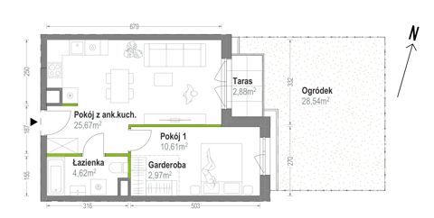 Plan 2 pok. 44m²
