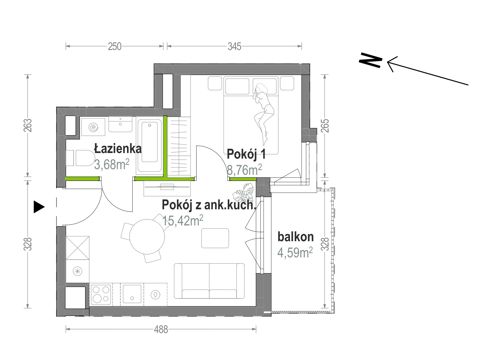 Plan 2 pok. 28m²