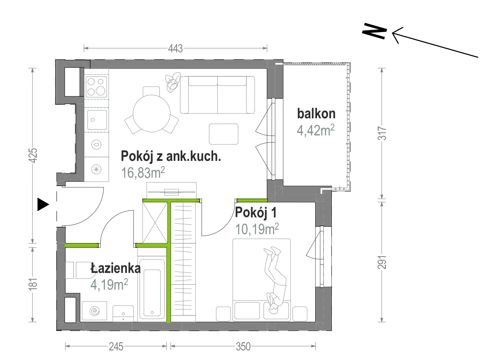Plan 2 pok. 31m²