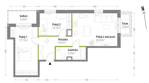 Plan 3 pok. 65m²
