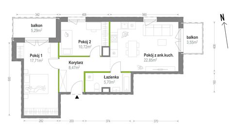 Plan 3 pok. 65m²