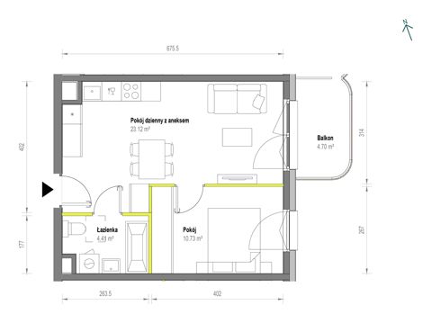 Plan 2 pok. 38m²