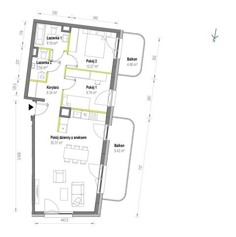 Plan 3 pok. 71m²