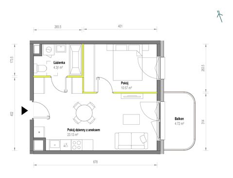 Plan 2 pok. 38m²