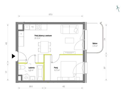 Plan 2 pok. 38m²