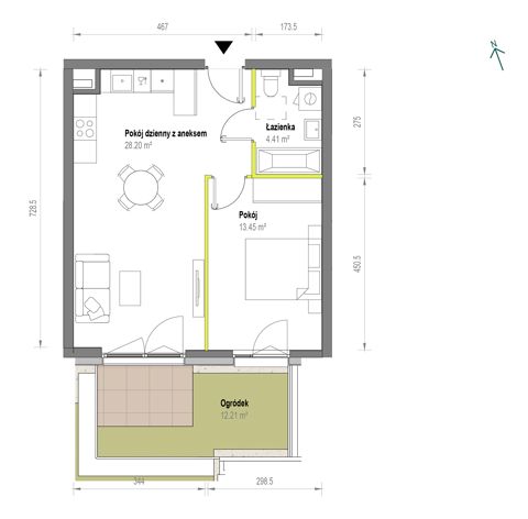 Plan 2 pok. 46m²