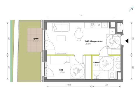 Plan 2 pok. 44m²