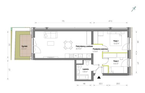 Plan 3 pok. 60m²