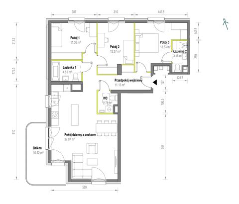 Plan 4 pok. 96m²