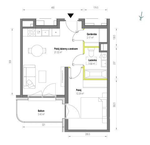 Plan 2 pok. 40m²