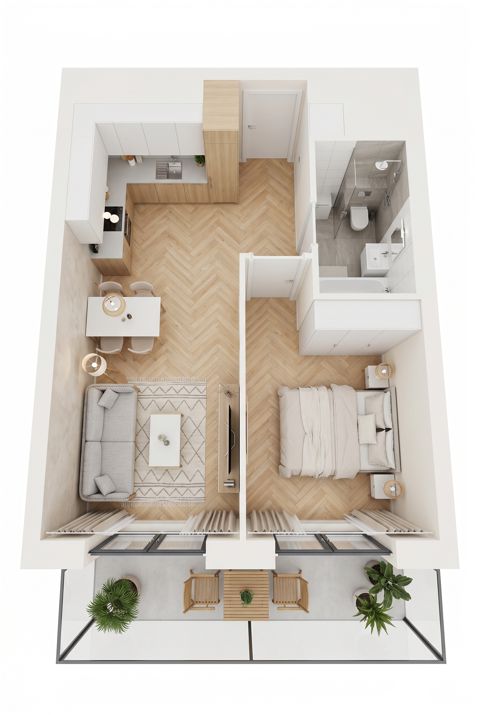 Plan 2 pok. 43m²
