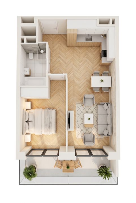 Plan 2 pok. 44m²