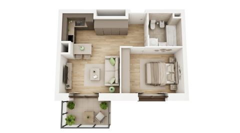 Plan 2 pok. 37m²