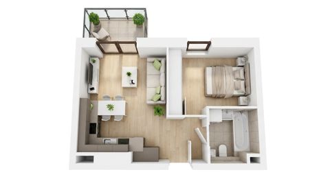 Plan 2 pok. 35m²