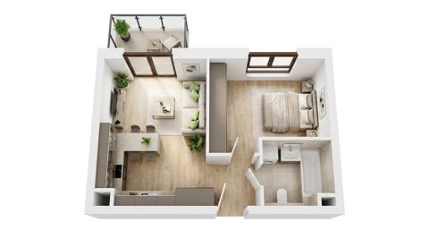 Plan 2 pok. 36m²
