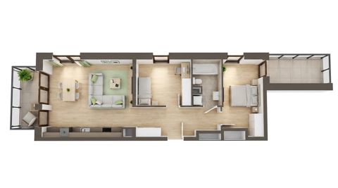 Plan 3 pok. 63m²