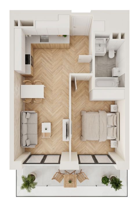 Plan 2 pok. 43m²