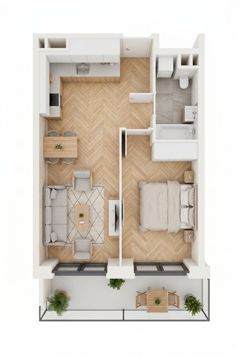 Plan 2 pok. 44m²