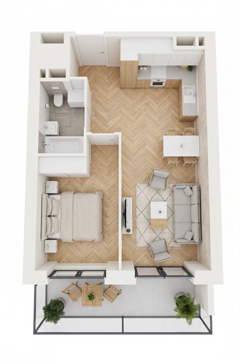 Plan 2 pok. 44m²