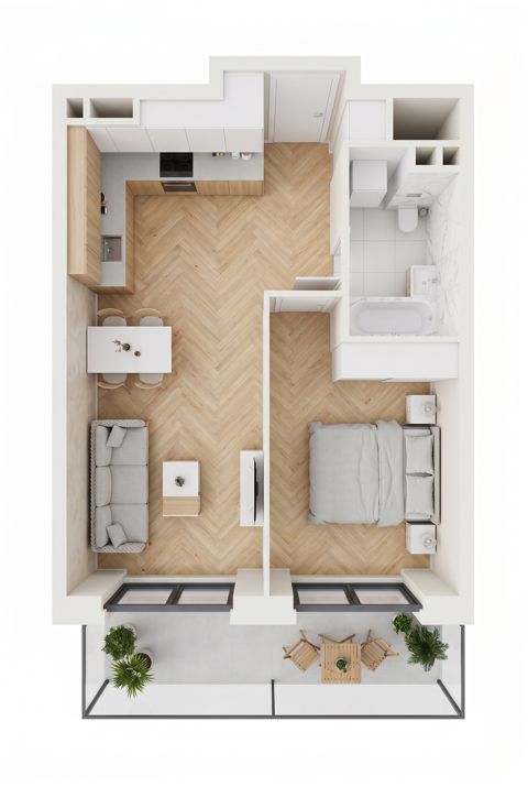 Plan 2 pok. 43m²