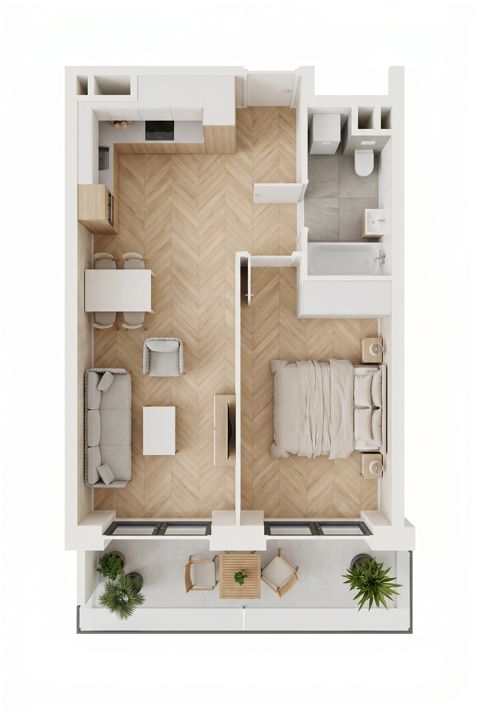 Plan 2 pok. 44m²