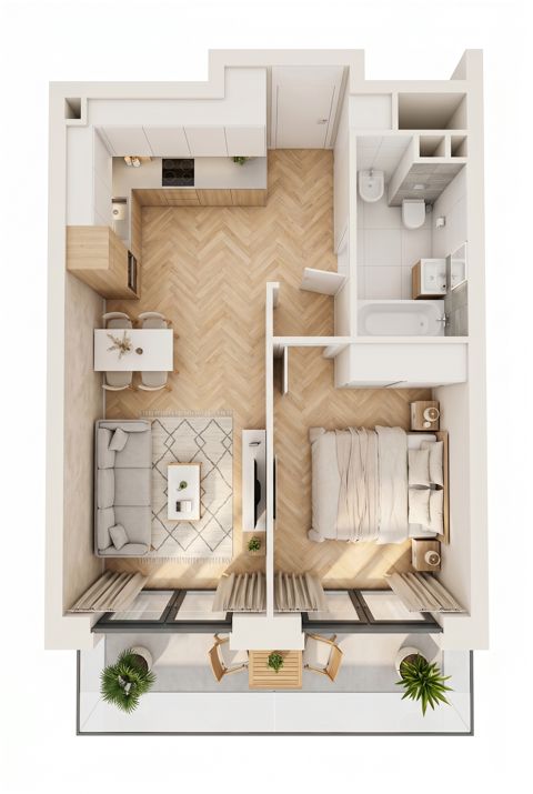 Plan 2 pok. 43m²