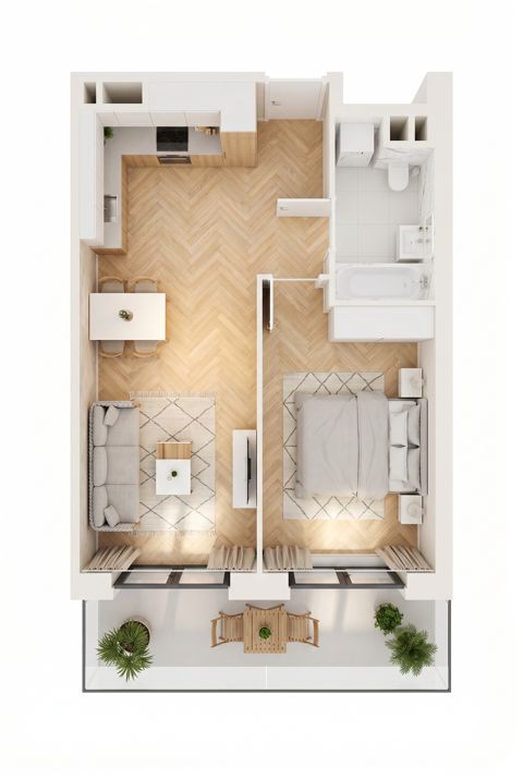 Plan 2 pok. 44m²