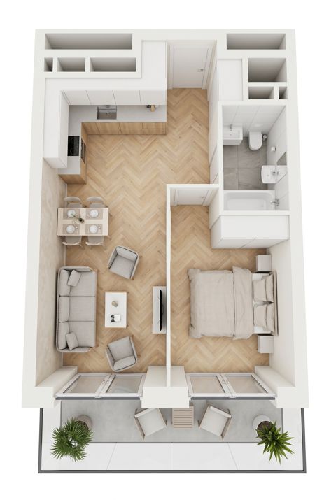 Plan 2 pok. 42m²