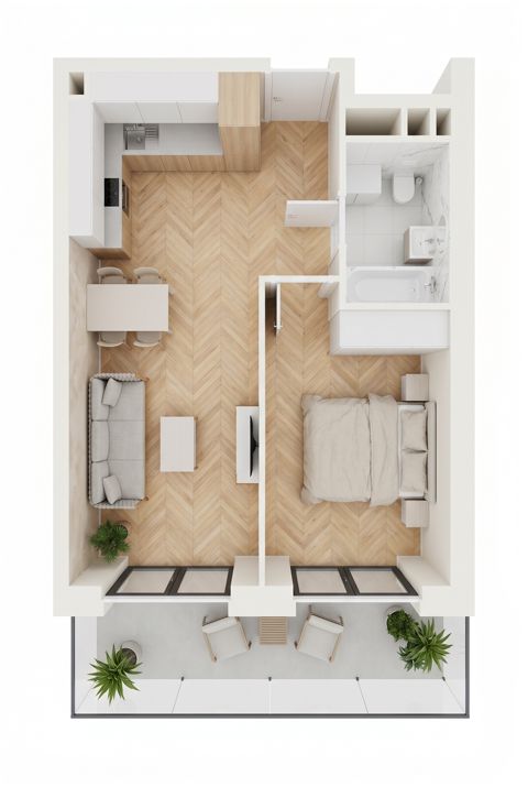 Plan 2 pok. 43m²