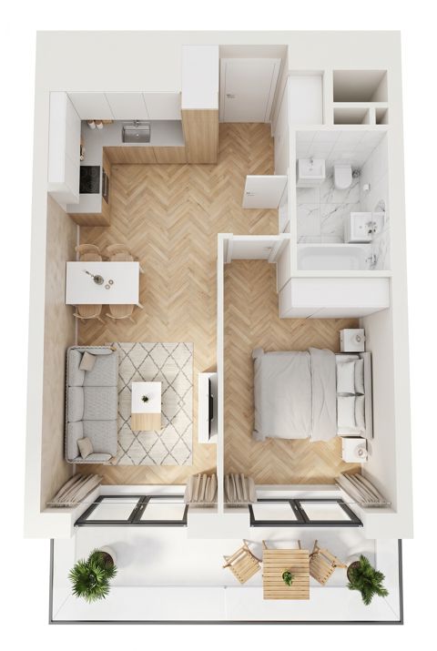 Plan 2 pok. 42m²
