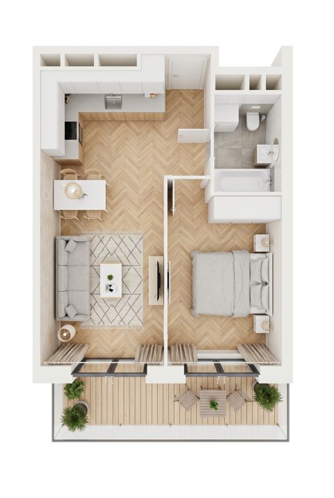 Plan 2 pok. 43m²