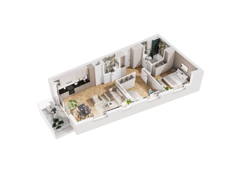 Plan 3 pok. 65m²