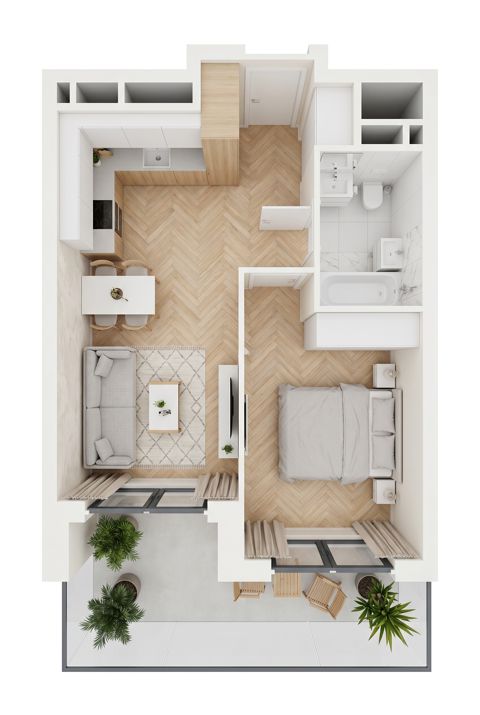 Plan 2 pok. 39m²