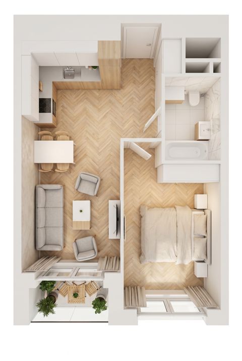 Plan 2 pok. 39m²
