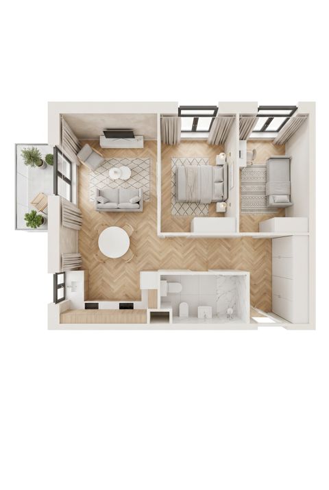 Plan 3 pok. 54m²
