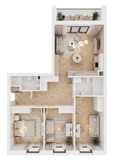 Plan 4 pok. 85m²