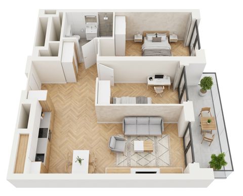 Plan 3 pok. 61m²