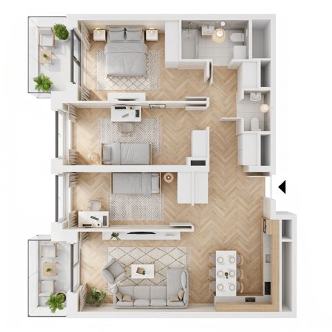 Plan 4 pok. 86m²