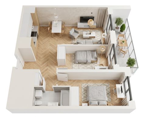 Plan 3 pok. 60m²