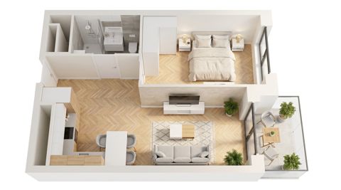 Plan 2 pok. 42m²