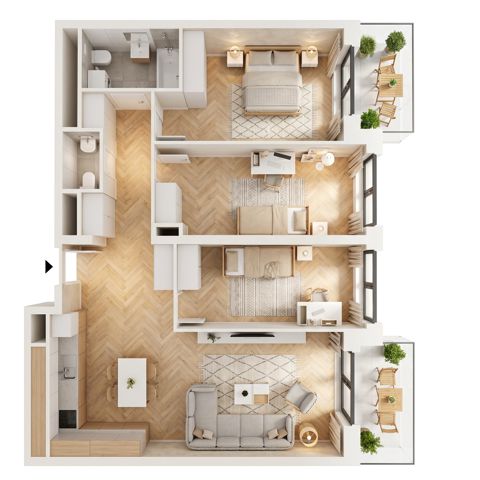 Plan 4 pok. 88m²