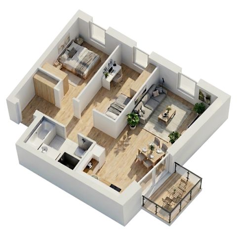 Plan 3 pok. 56m²